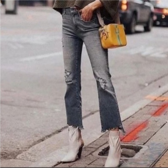 Mother The Insider Crop Step Fray Best Left in the Shadows Jeans Size 24 - Picture 4 of 12